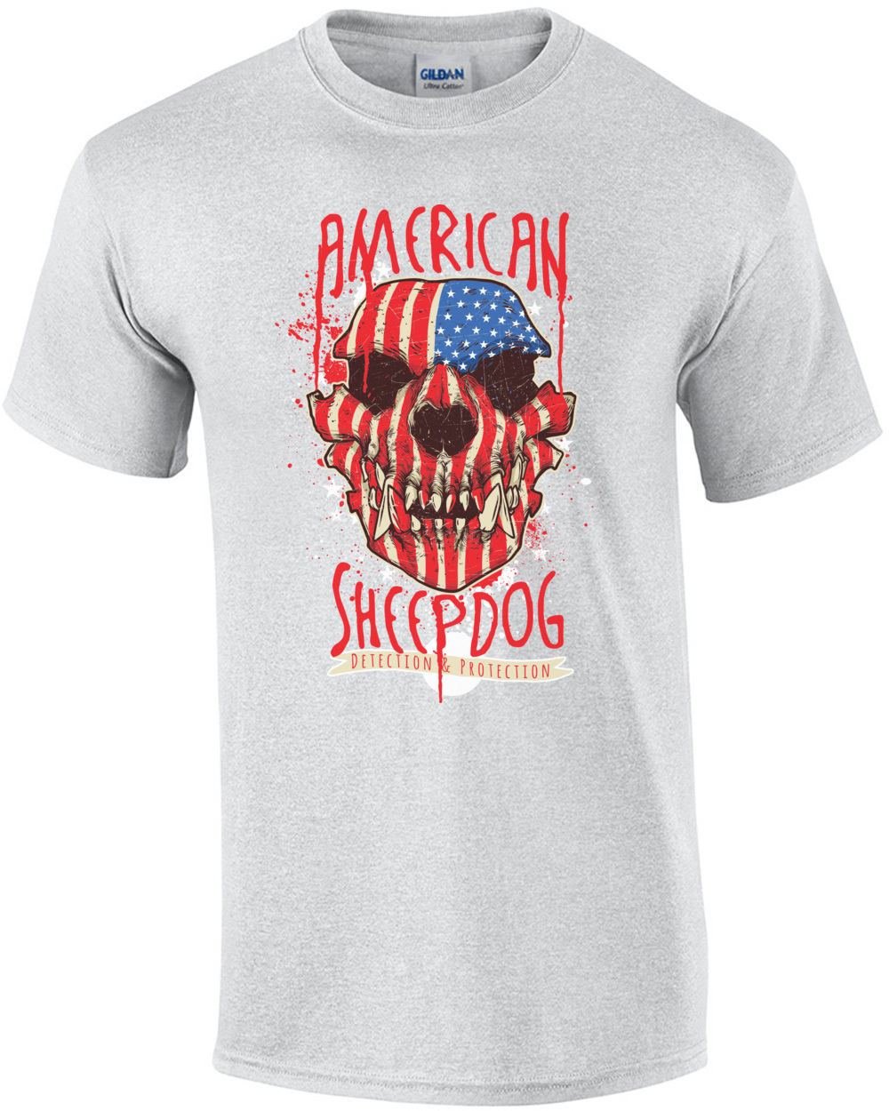 American Sheep Dog Patriotic Gothic T-Shirt