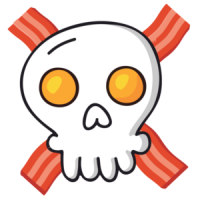 Eggs and bacon - skull and crossbones - funny breakfast t-shirt