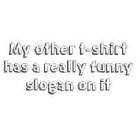 My other t-shirt has a really funny slogan on it. Shirt