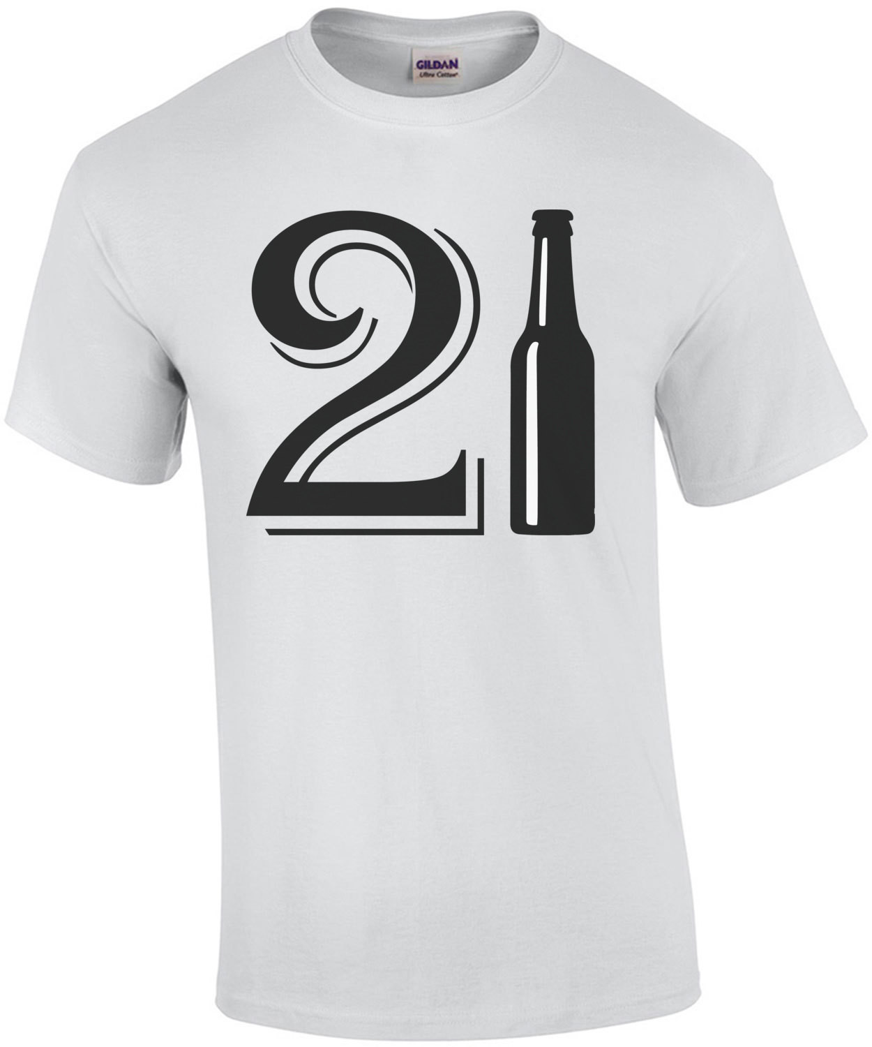 21 Birthday - beer bottle - happy 21 birthday t-shirt