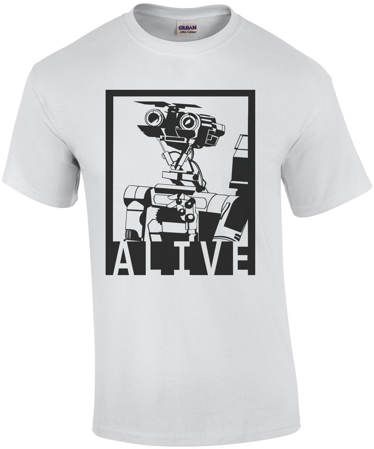 Alive - Johnny 5 - Short Circuit - 80's T-Shirt