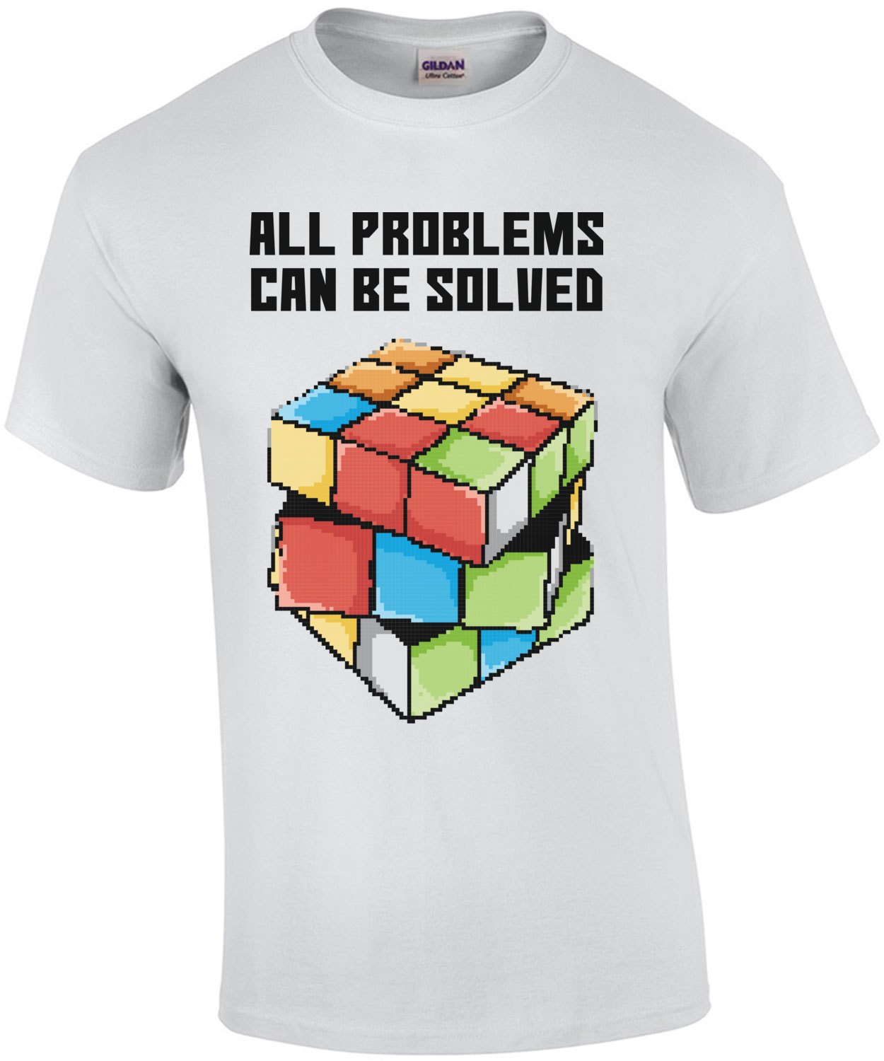 All Problems Can Be Solved Retro Rubiks Cube T-Shirt