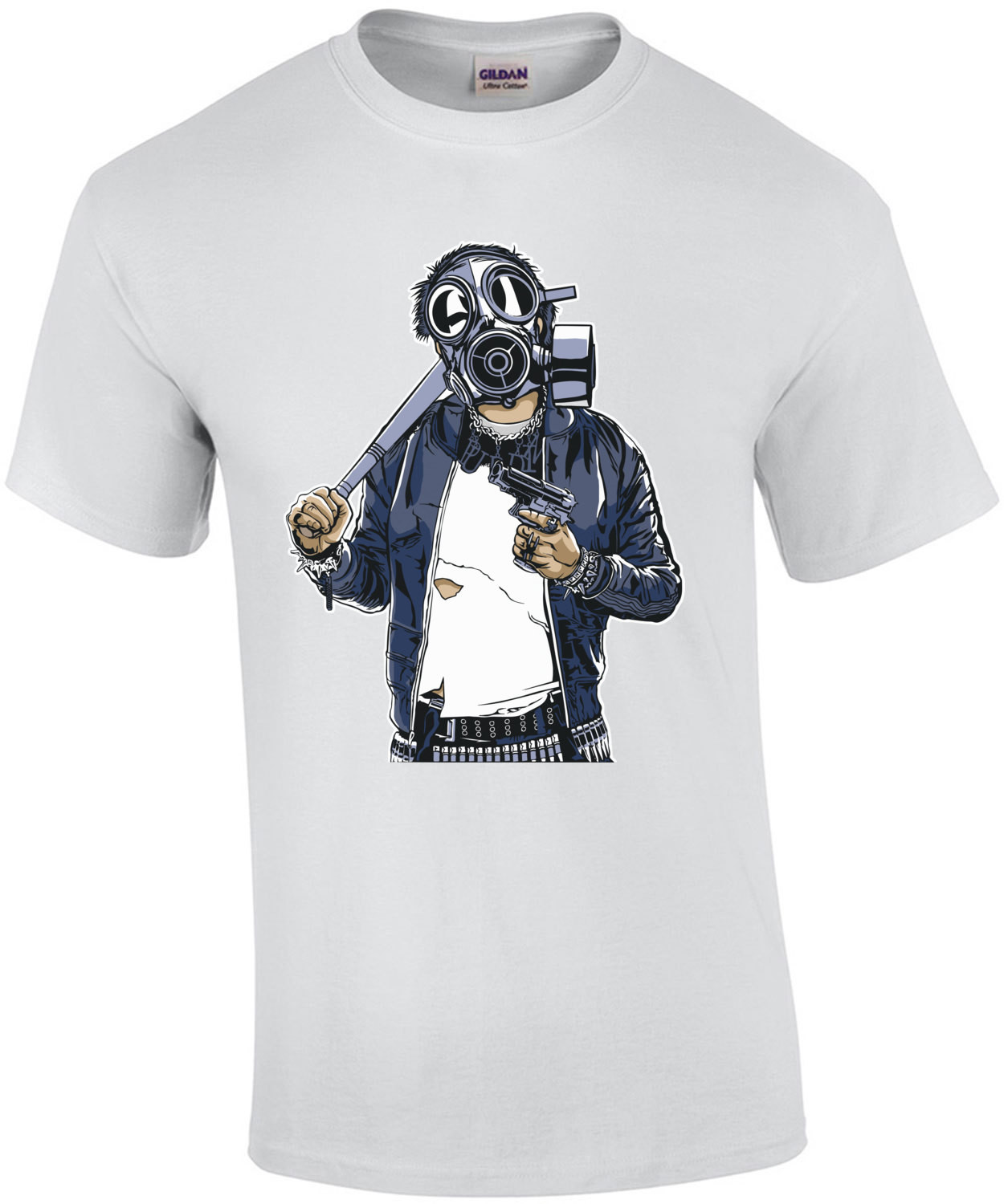 Apocalyptic Soldier Wearing Gas Mask T-Shirt