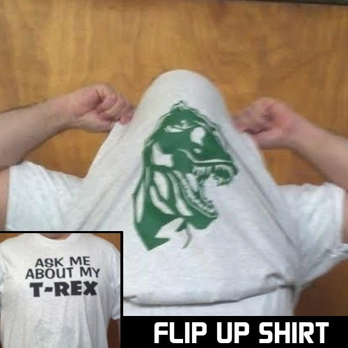 Ask Me About My T-Rex Flip Up Shirt
