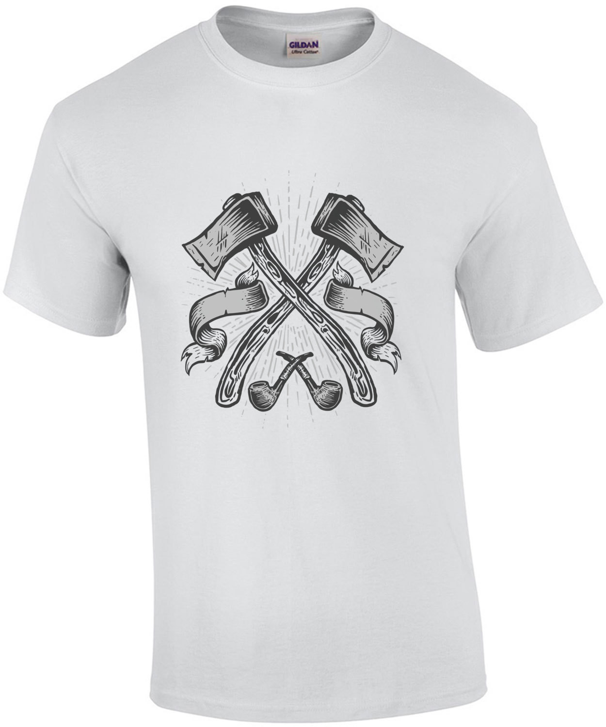 Axes And Pipes Manly Man Lumberjack T-Shirt