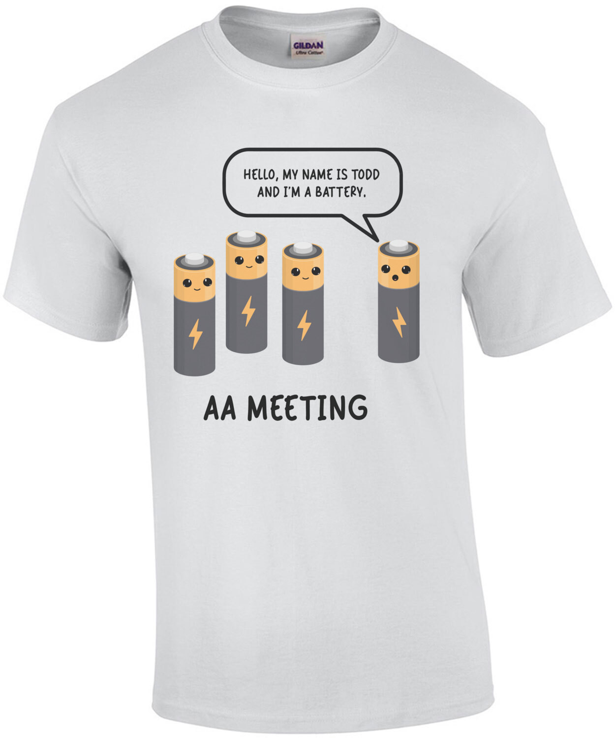 Battery AA Meeting - Pun Funny T-Shirt