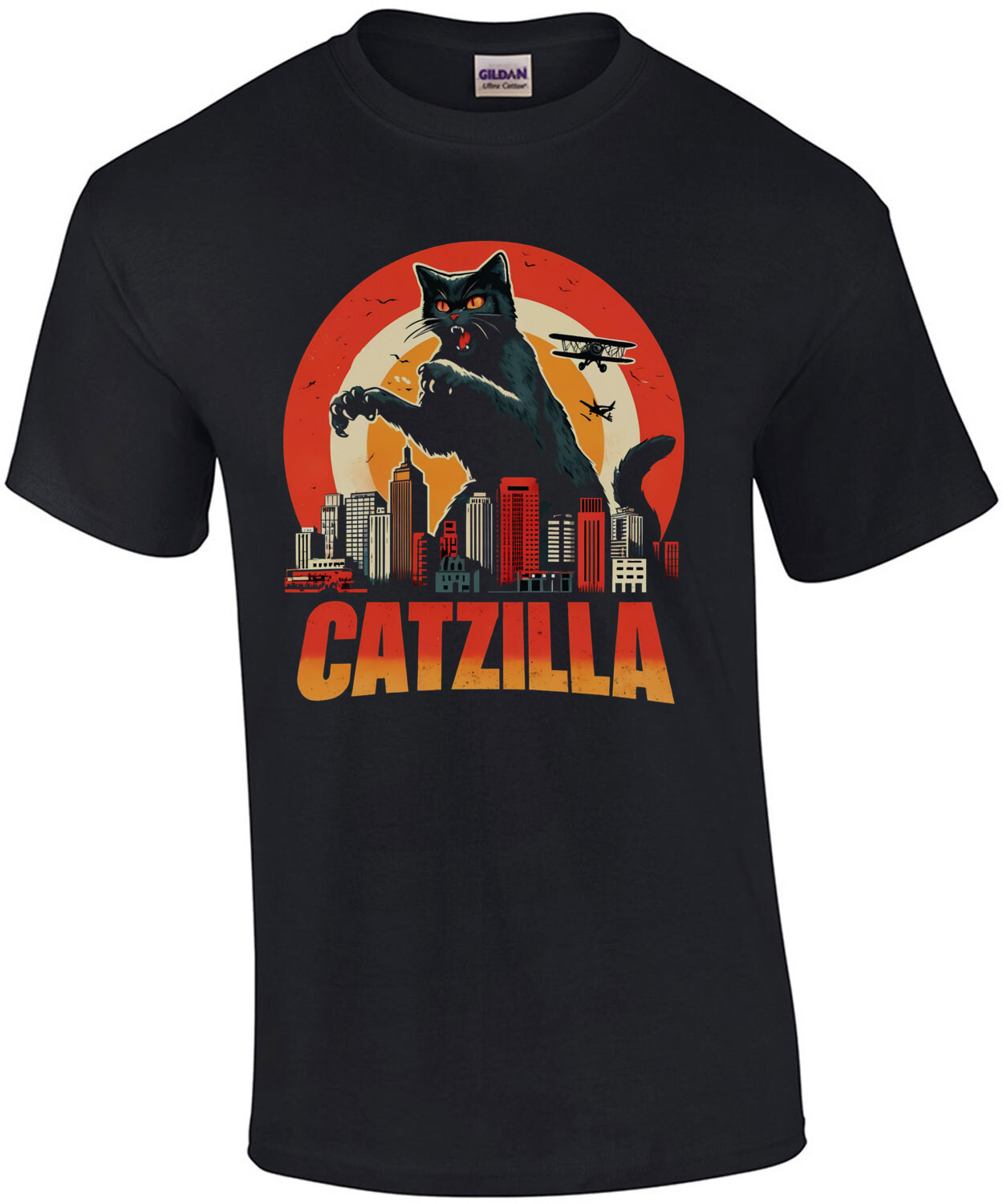 CatZilla Funny T-Shirt - Funny Cat Shirt Cat Parody Shirt Monster Cat Shirt Cat Lover T-Shirt