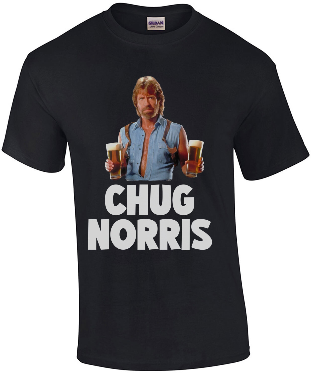 Chug Norris - Chuck Norris Beer Drinking Parody Pun T-Shirt