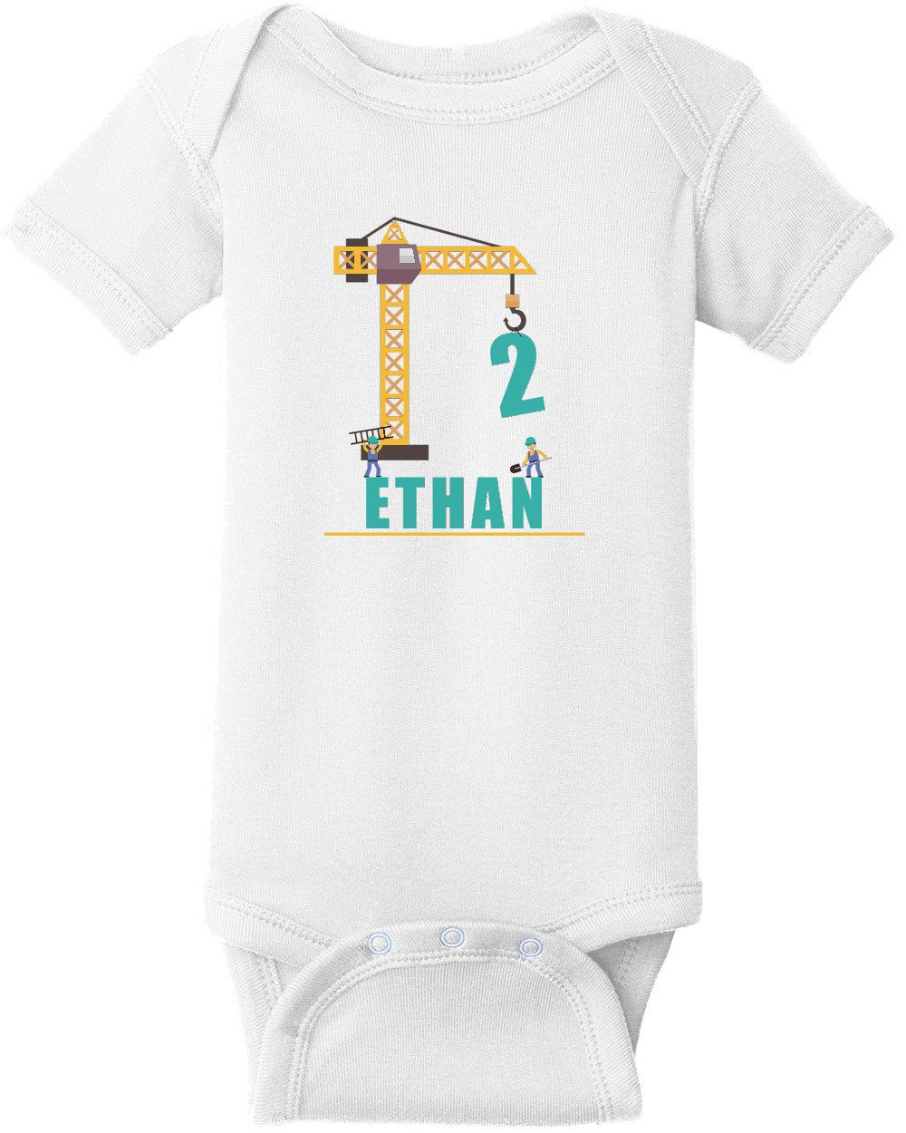 Construction Boy's Birthday -  Custom T-Shirt with your boys name and age. Personalized Birthday T-Shirt