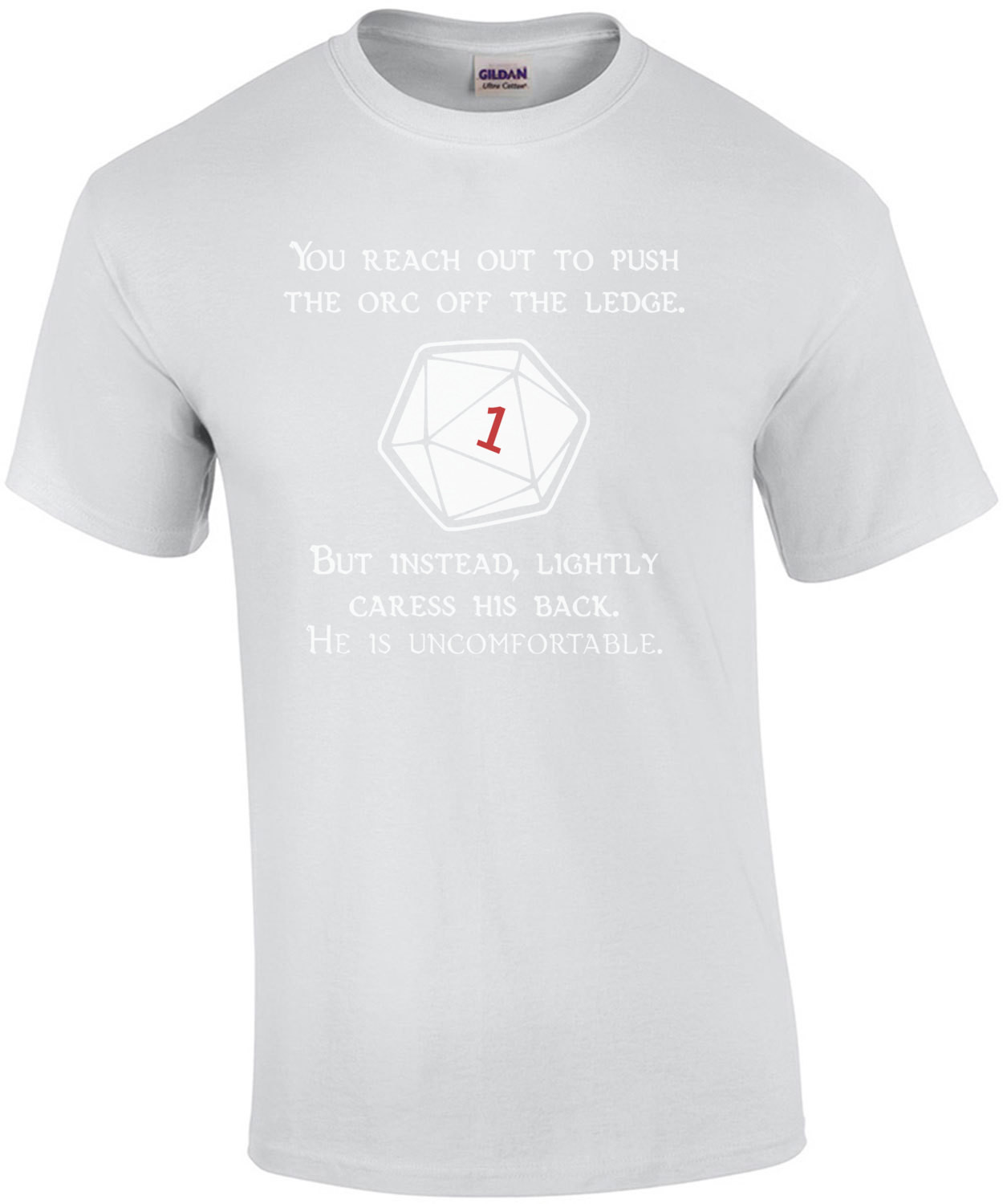 D20 Orc Pushed Critical Fail Dungeons and Dragons Shirt