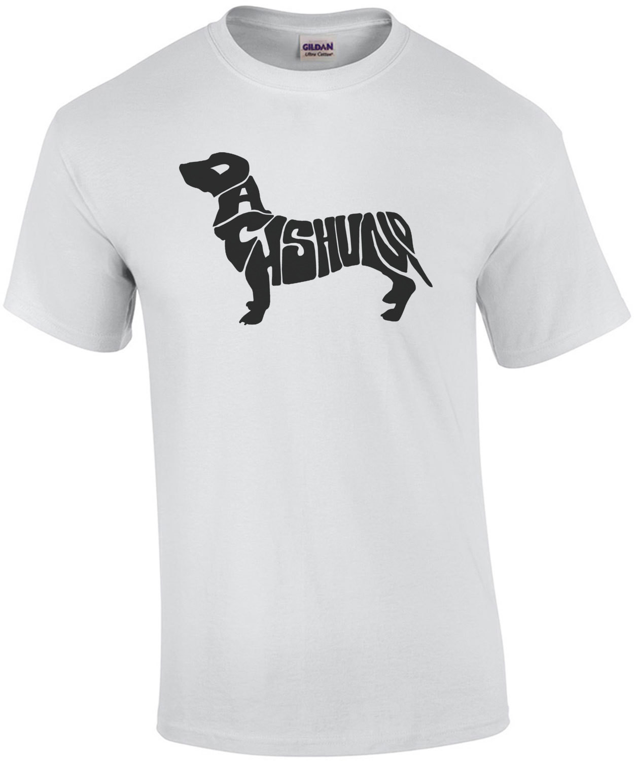Dachshund Word In Shape T-Shirt