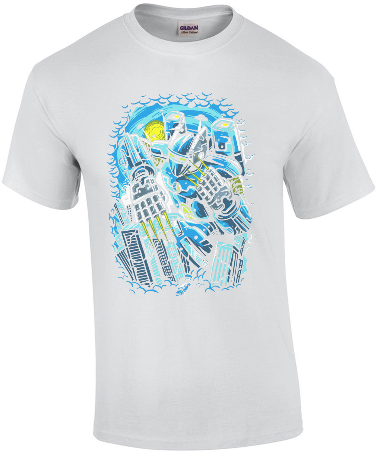 Destroy The City Futuristic Robot T-Shirt