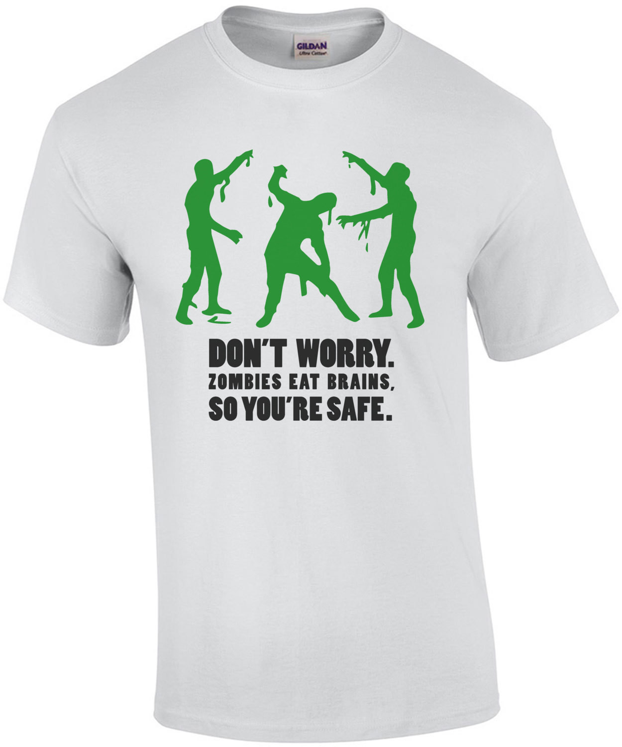 Don't worry. Zombies eat brains, so you're safe. Funny Zombie T-Shirt
