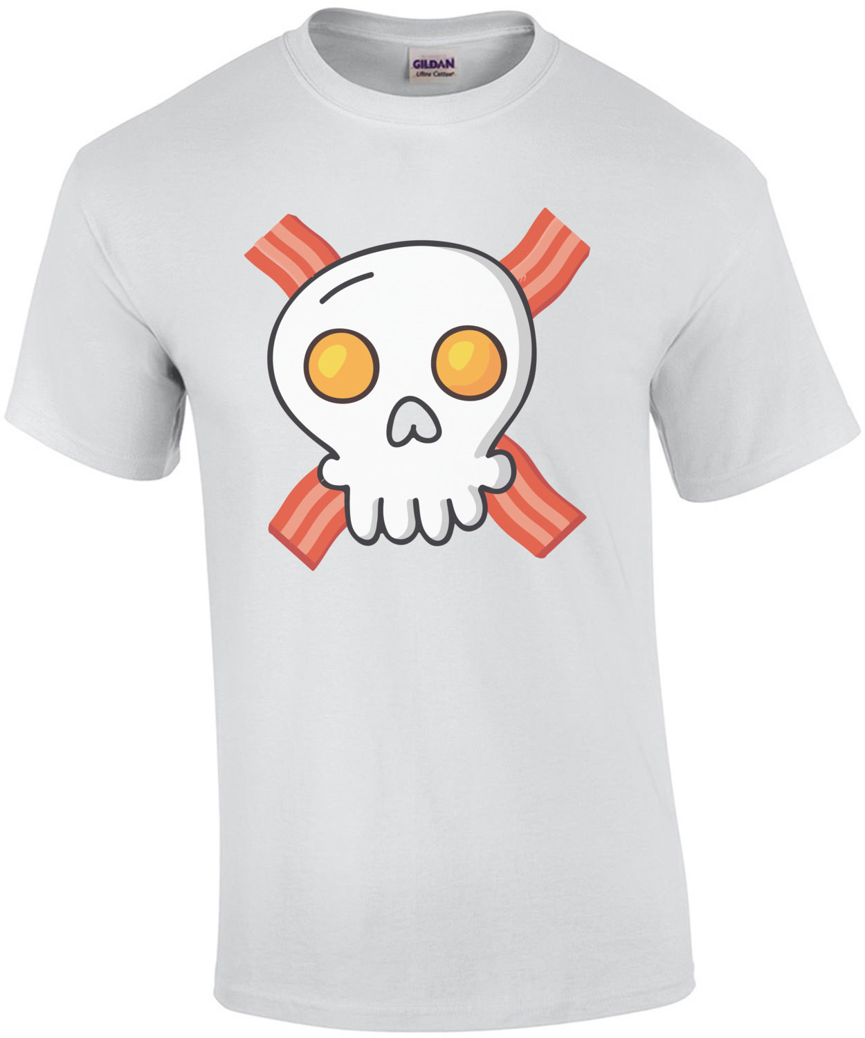 Eggs and bacon - skull and crossbones - funny breakfast t-shirt