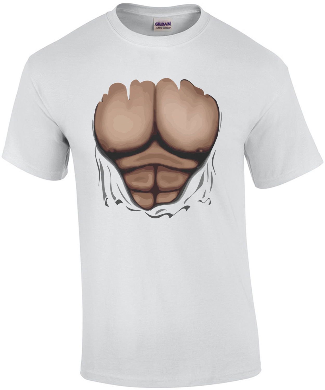 Exposed 6-Pack Chest - Funny T-Shirt