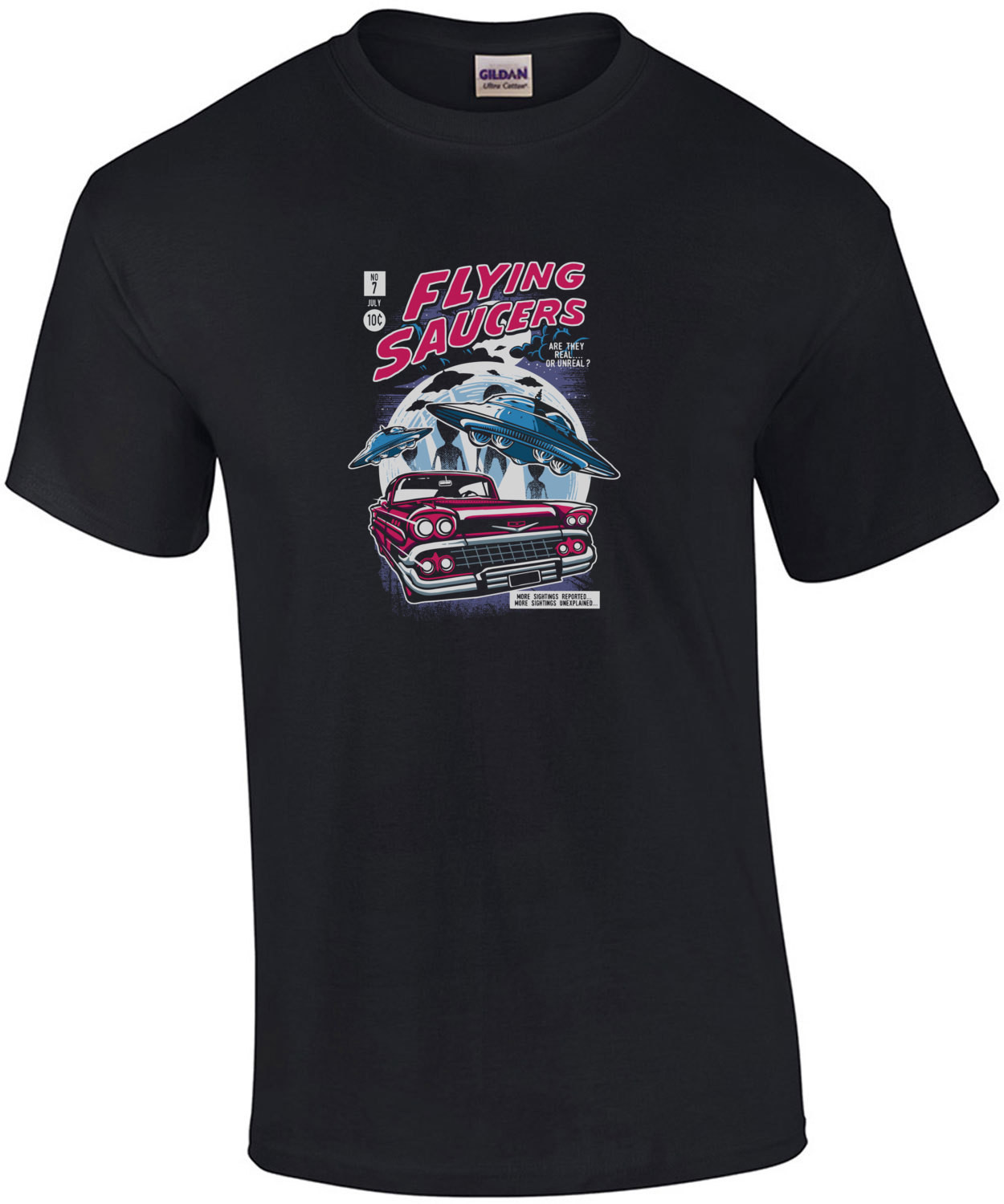 Flying Saucers Retro Ufo Comic Book T-Shirt