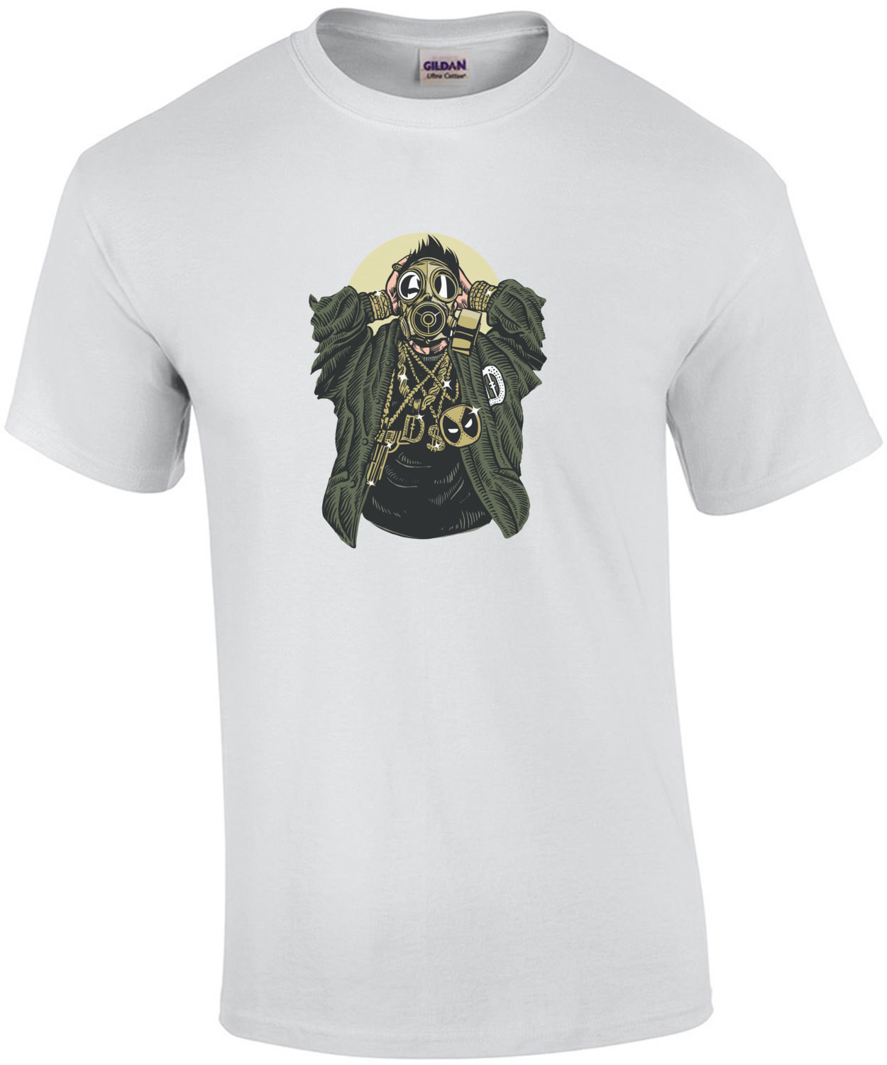 Gangsta Wearing A Gas Mask Apocalyptic T-Shirt