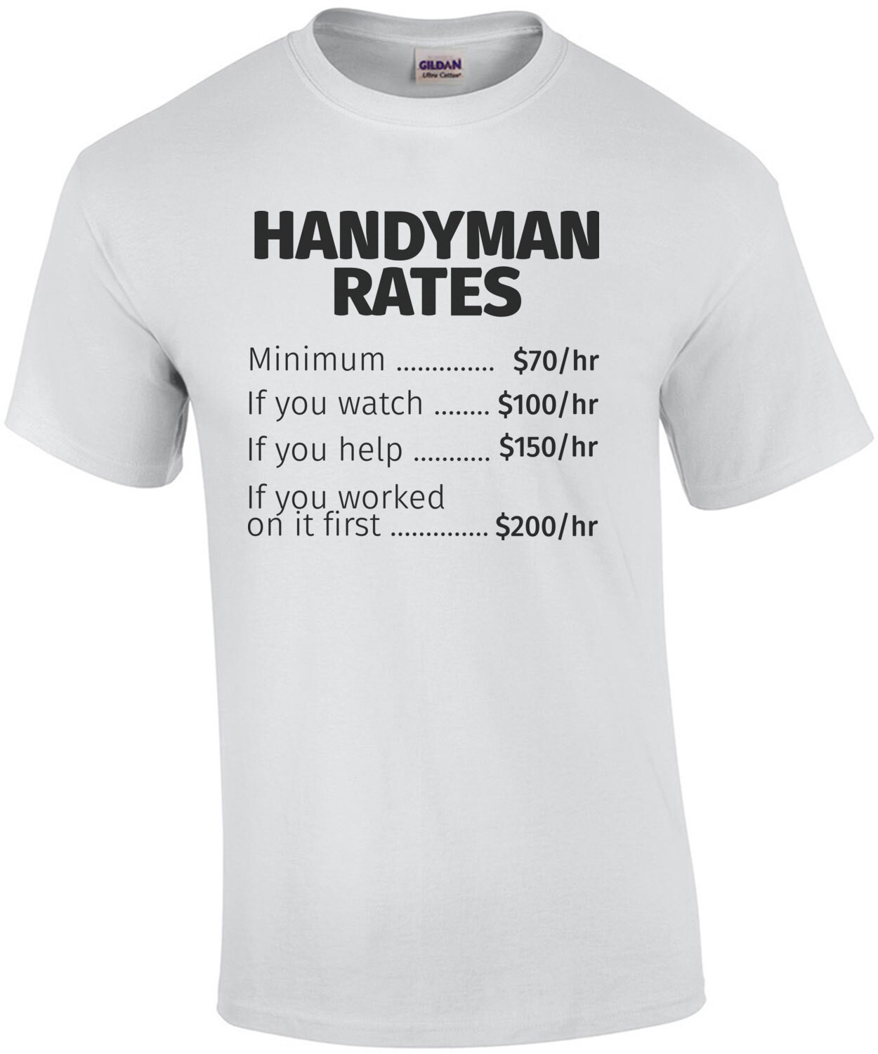 Handyman Rates - Funny Handyman T-Shirt