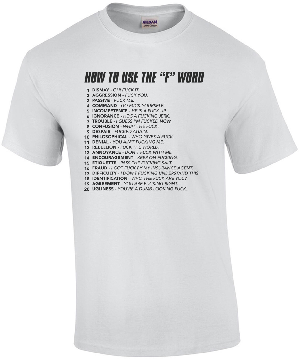 How to use the F Word - funny insult t-shirt