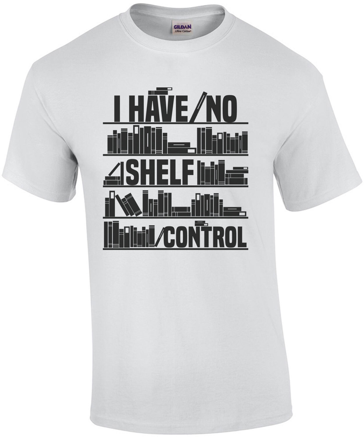 I have no shelf control - funny reading book worm t-shirt