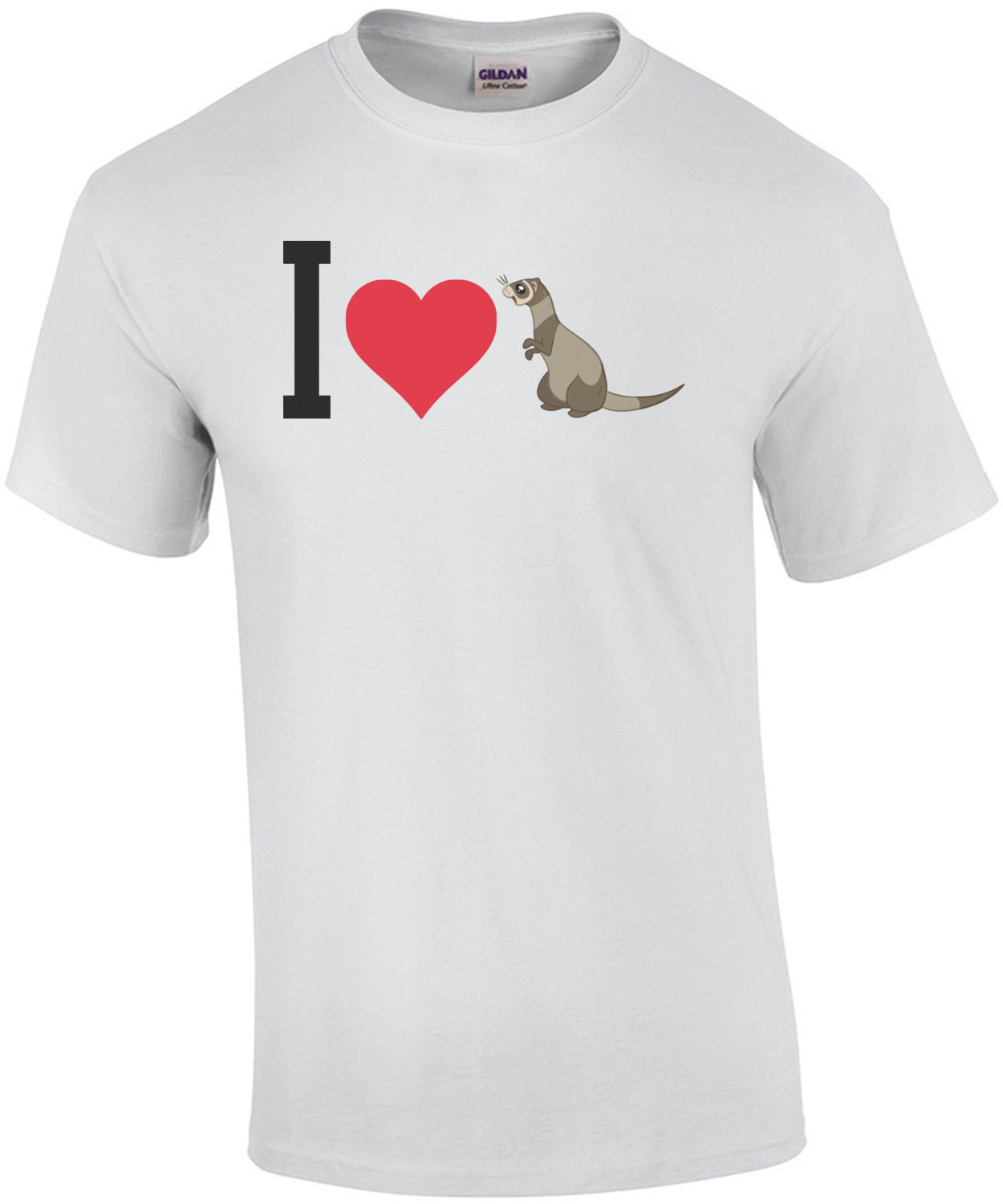 I love (heart) ferrets - ferret t-shirt