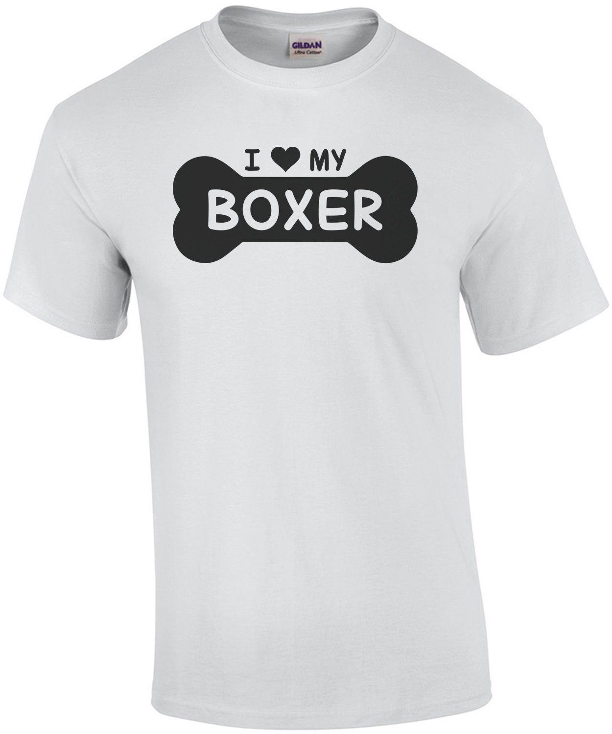 I love my boxer - dog bone - boxer t-shirt