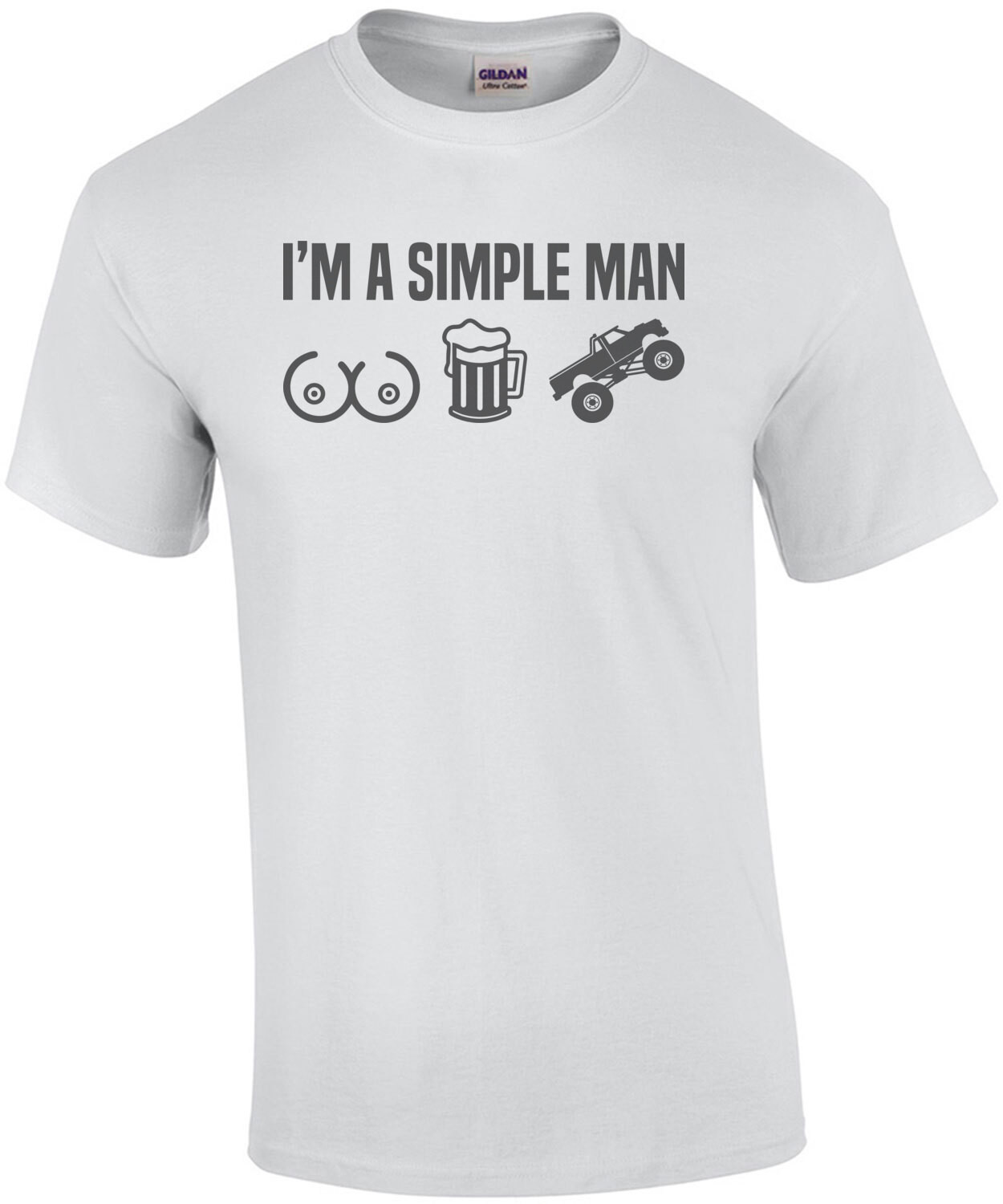I'm a simple man - breasts, beer, and trucks - funny t-shirt