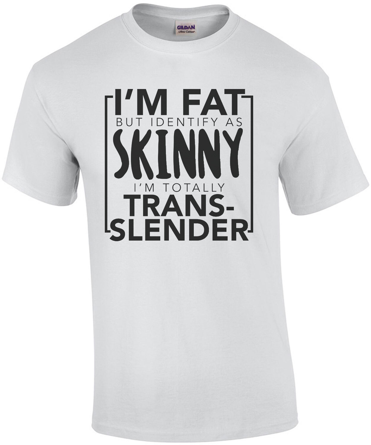 I'm fat but identify as skinny - I'm totally trans-slender funny t-shirt