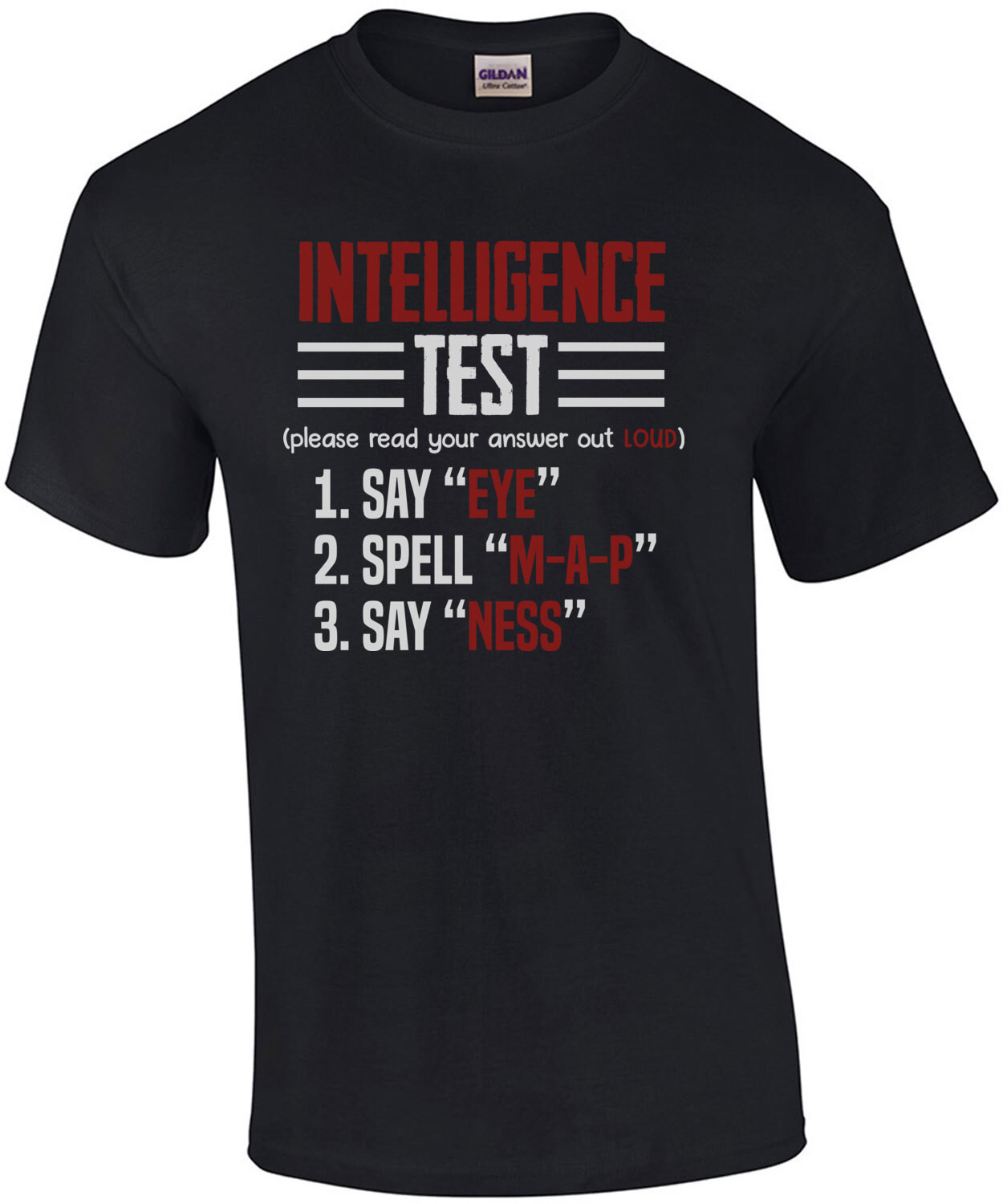 Intelligence Test - Eye M-A-P Ness - Funny T-Shirt