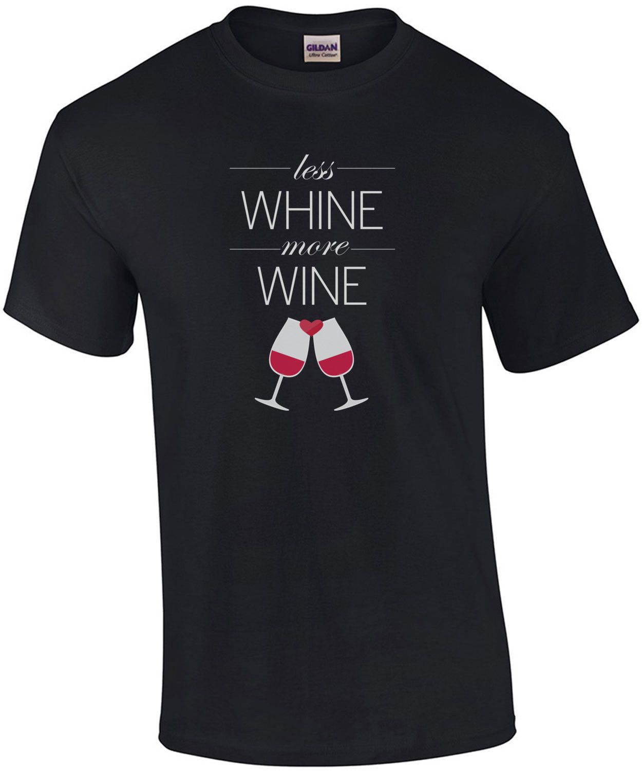 Less whine - more wine - funny wine t-shirt