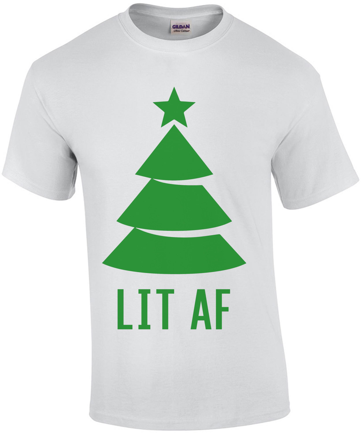 LIT AF - LIT AS FUCK - Funny Christmas T-Shirt