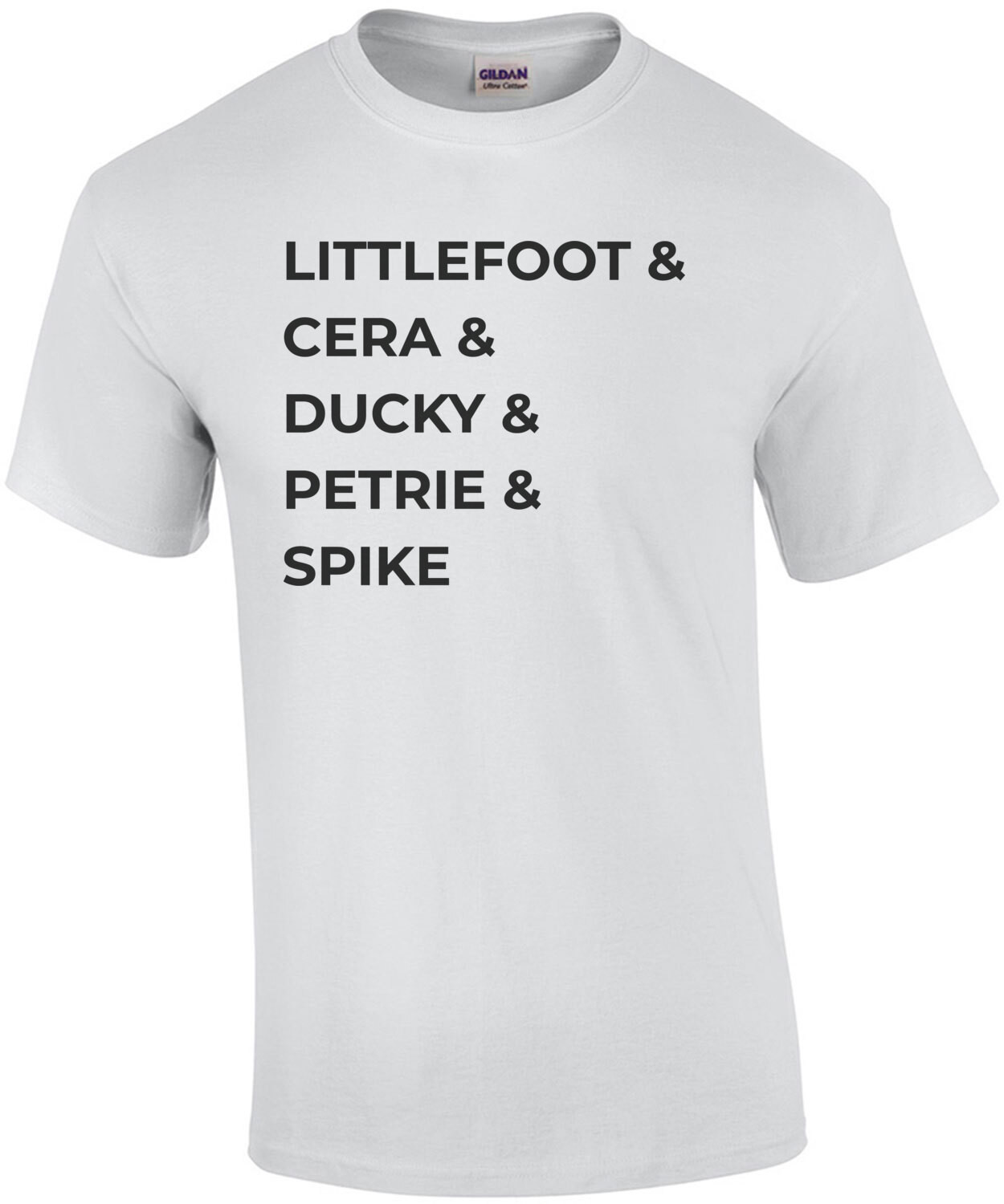 Littlefoot & Cera & Ducky & Petrie & Spike - The Land Before Time - 80's T-Shirt