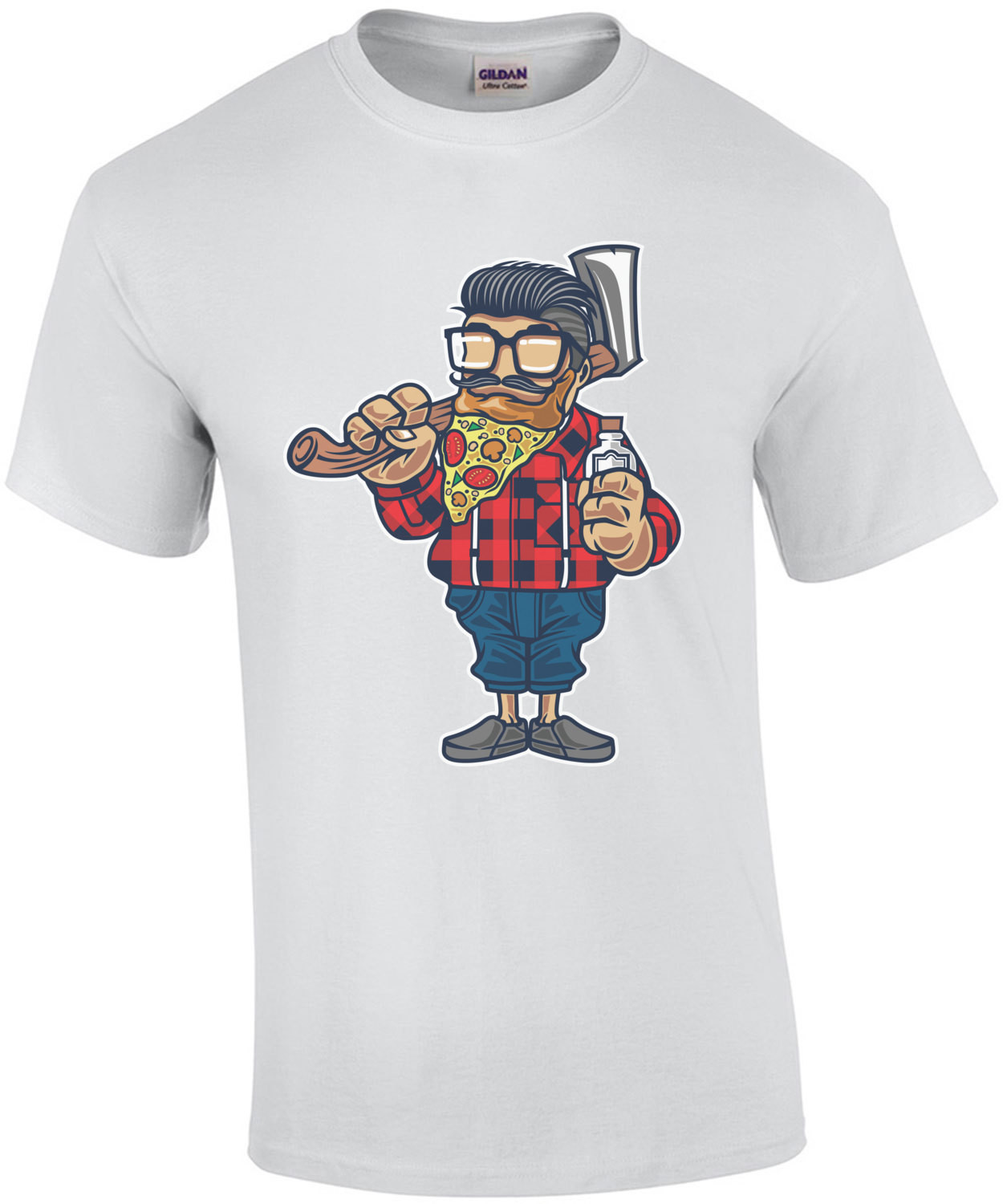 Lumberjack Pizza Beard T-Shirt