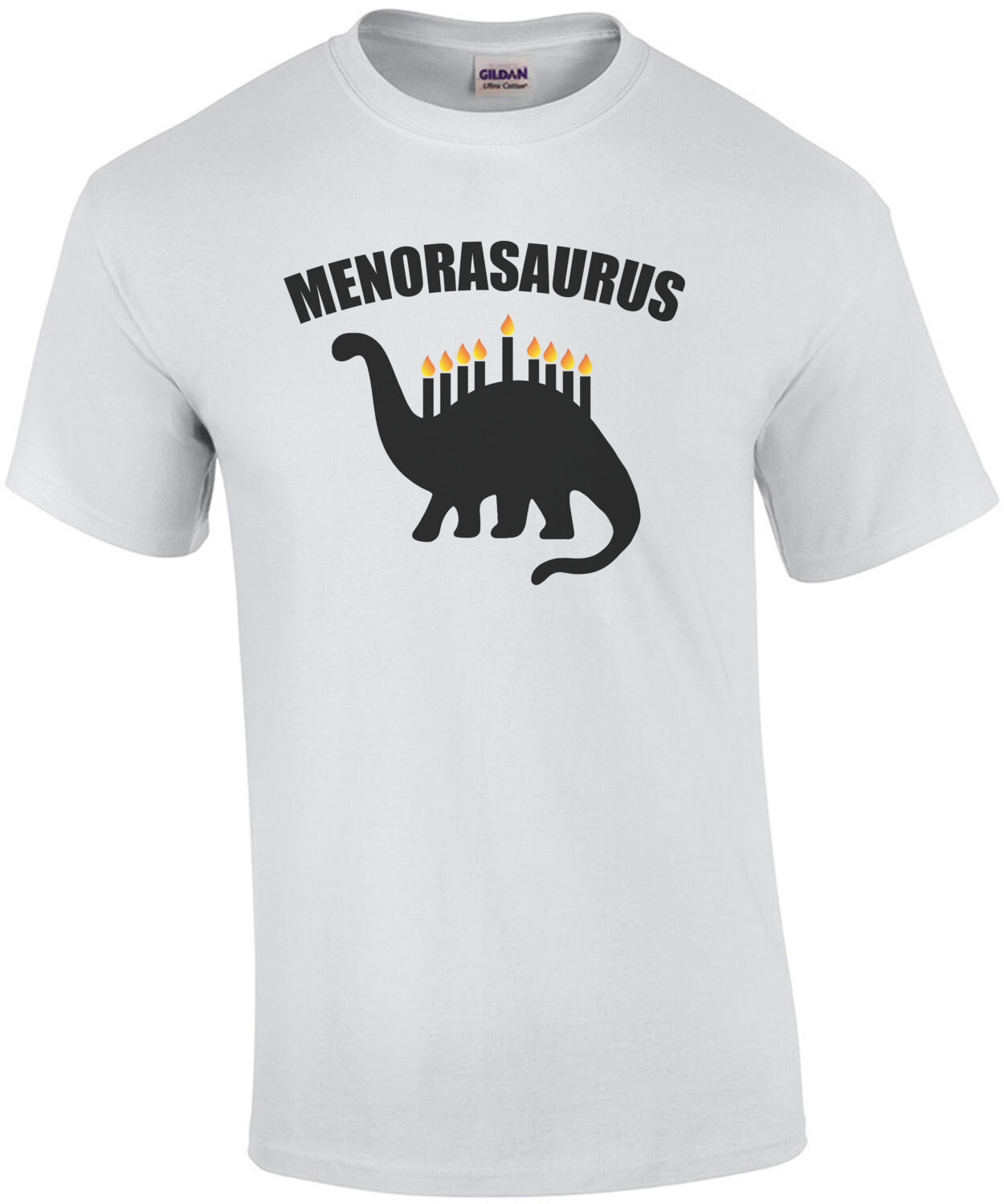 Menorasaurus - Dinosoar Menorah Hanukkah Pun T-Shirt