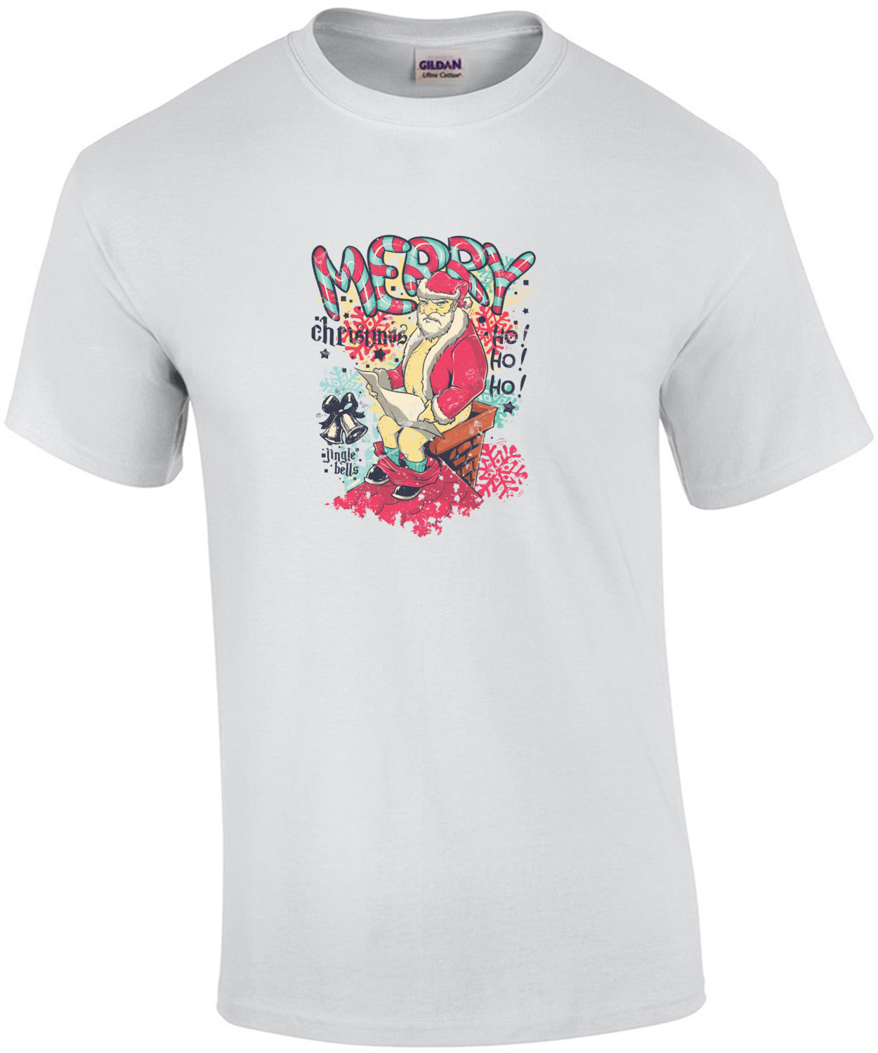 Merry Christmas Santa Poop Down Chimney T-Shirt