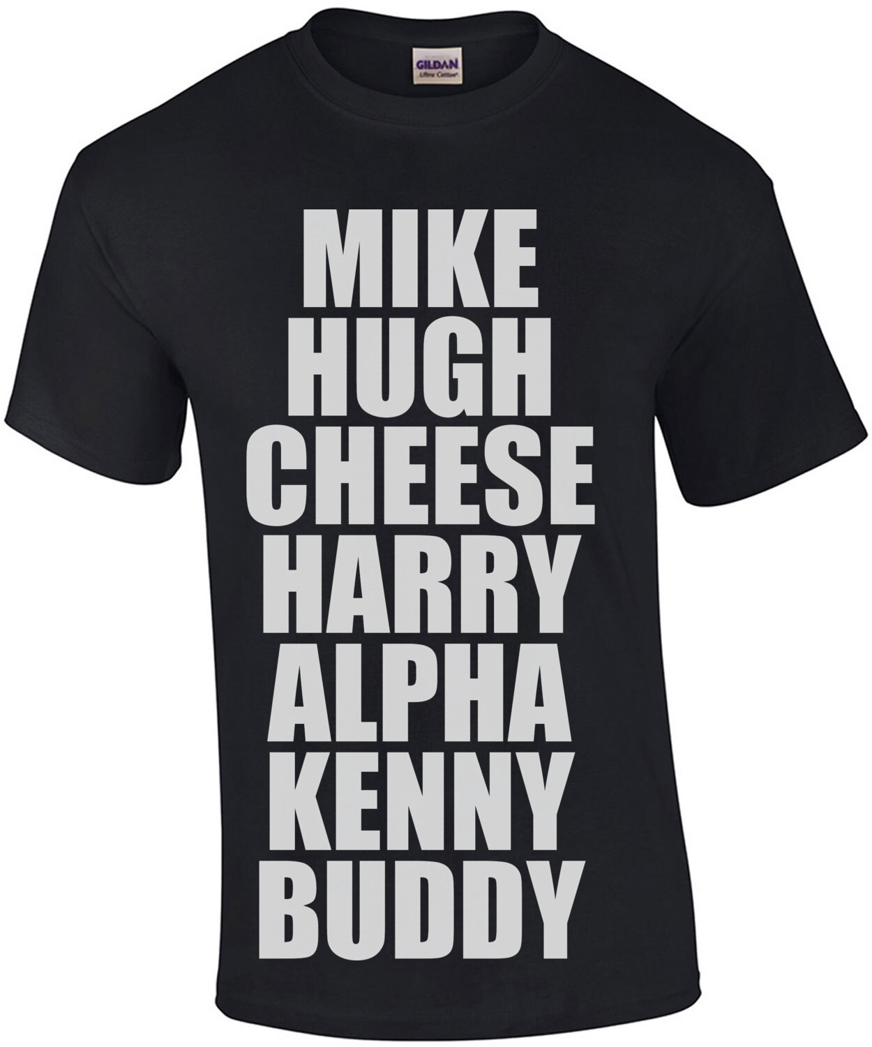 MIKE HUGH CHEESE HARRY ALPHA KENNY BUDDY Offensive sexual ladies shirt