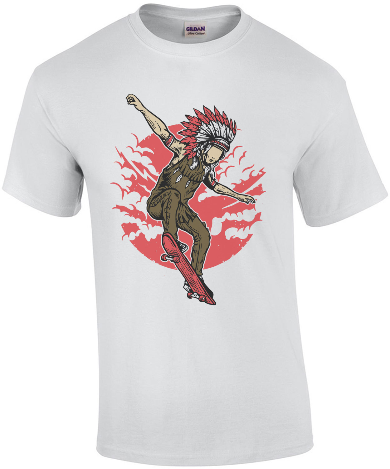 Native American Skateboarding Indian T-Shirt
