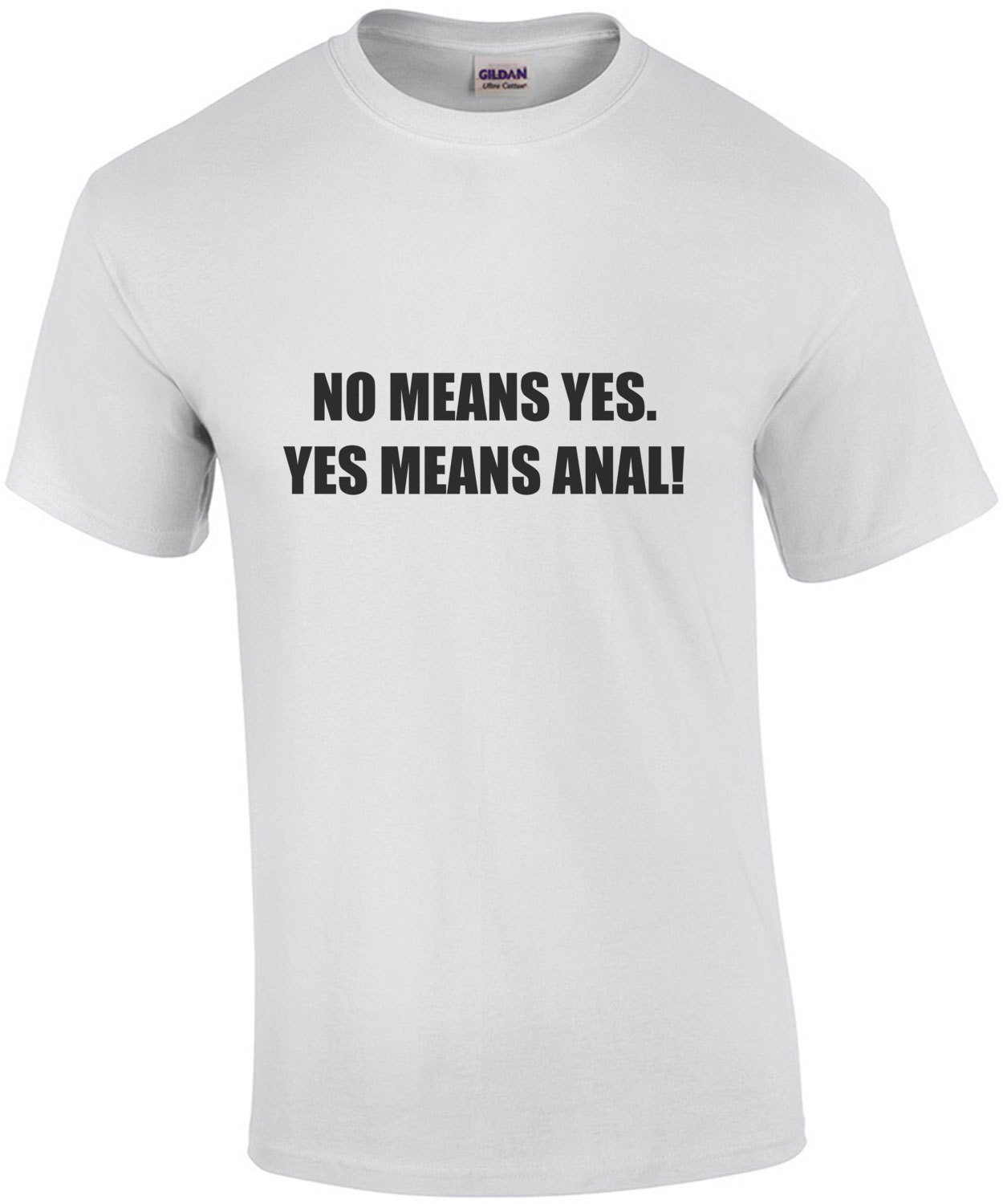 No means yes. Yes means anal! - offensive sexual t-shirt