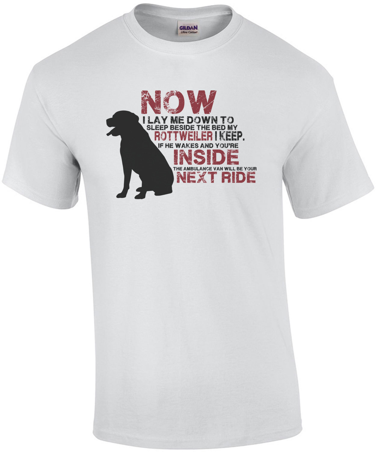Now I lay me down to sleep beside my bed my rottweiler I keep. Rottweiler t-shirt