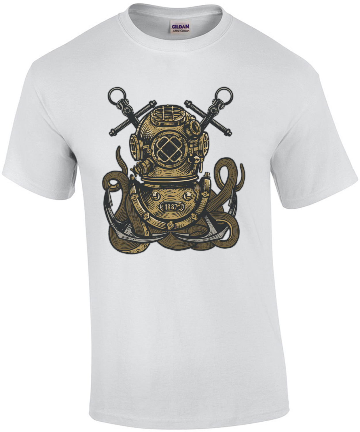 Octopus In A Diving Helmet Surreal T-Shirt