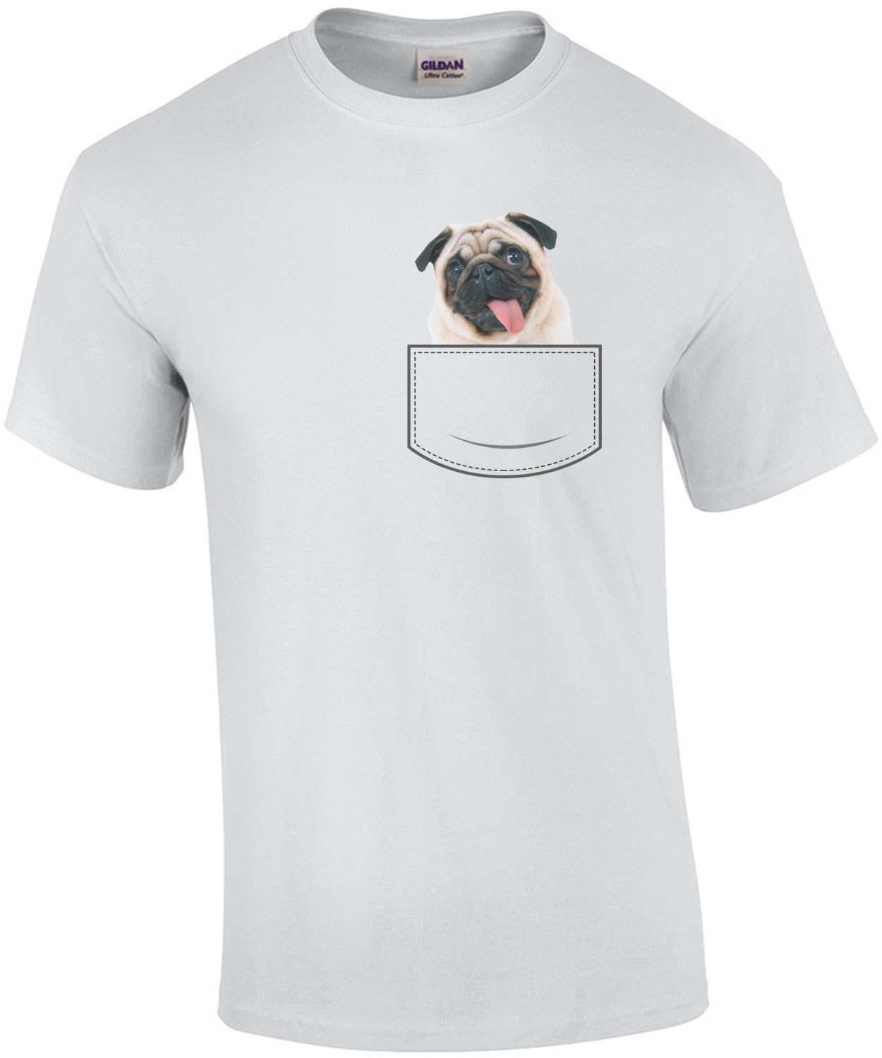 Pug in pocket - pocket pet t-shirt