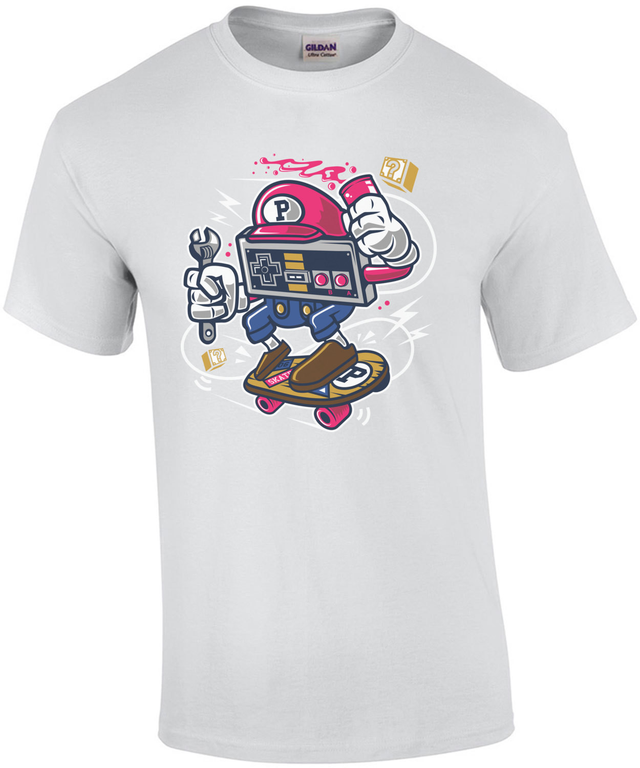 Retro Mario Nintendo Skating Gaming T-Shirt