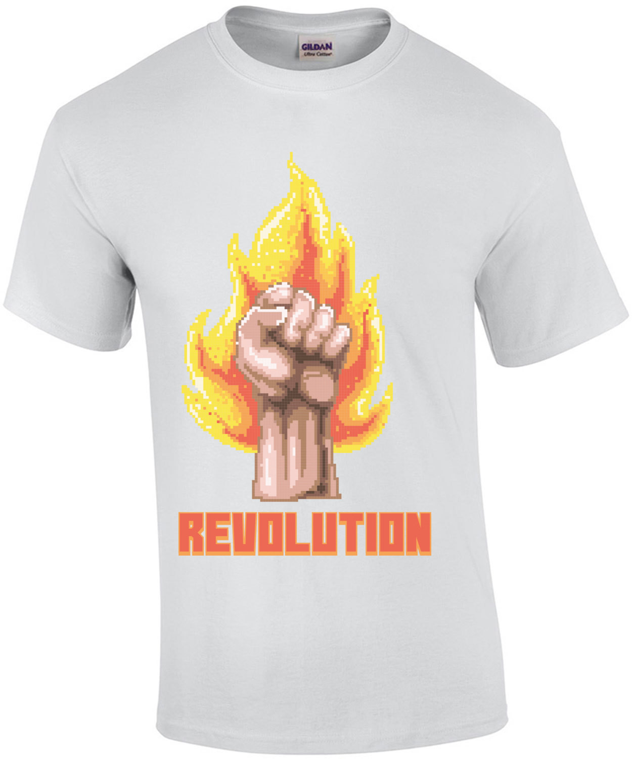 Revolution Burning Fist Retro T-Shirt