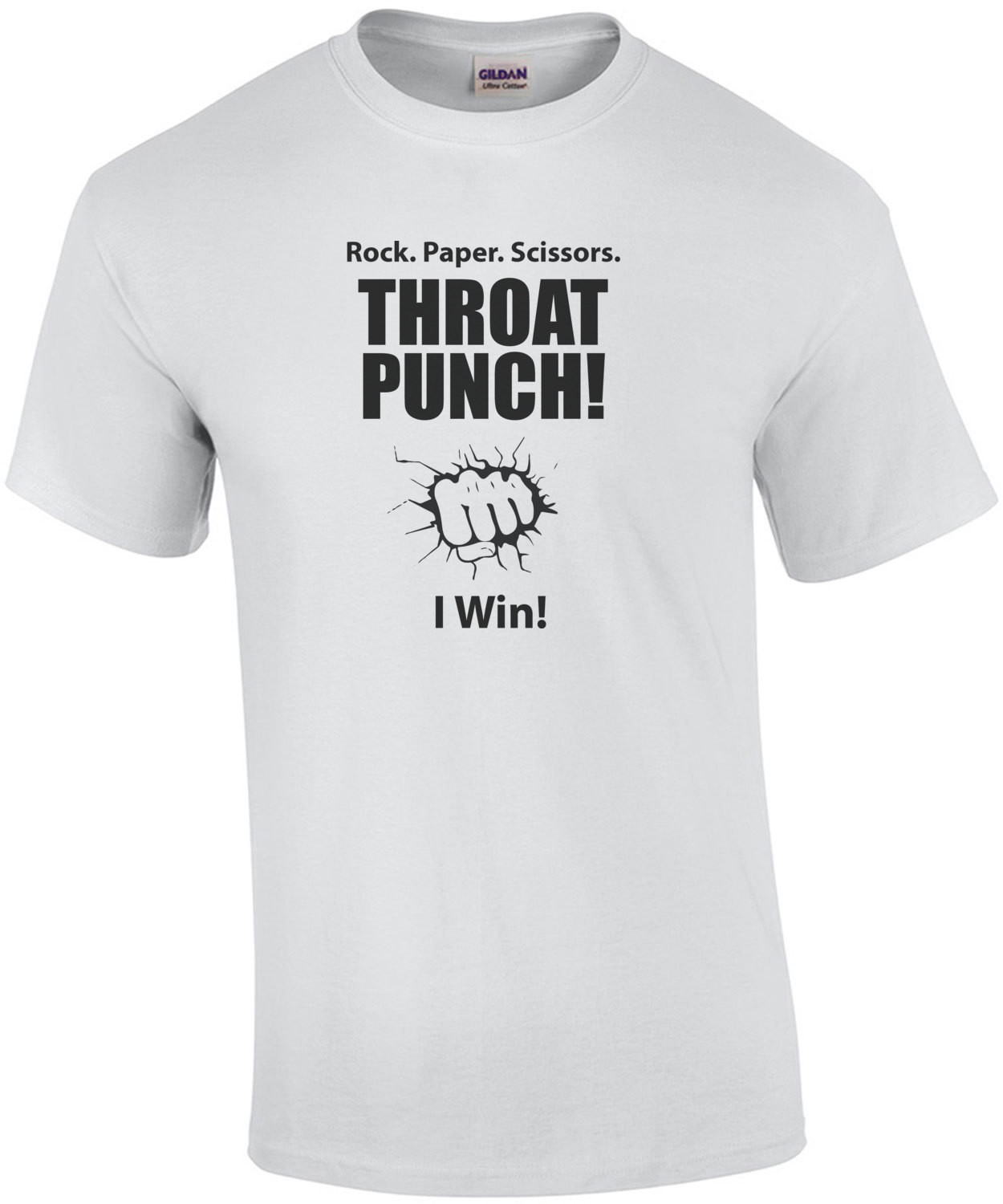 Rock Paper Scissors Throat Punch! I win! Rock paper scissors funny t-shirt