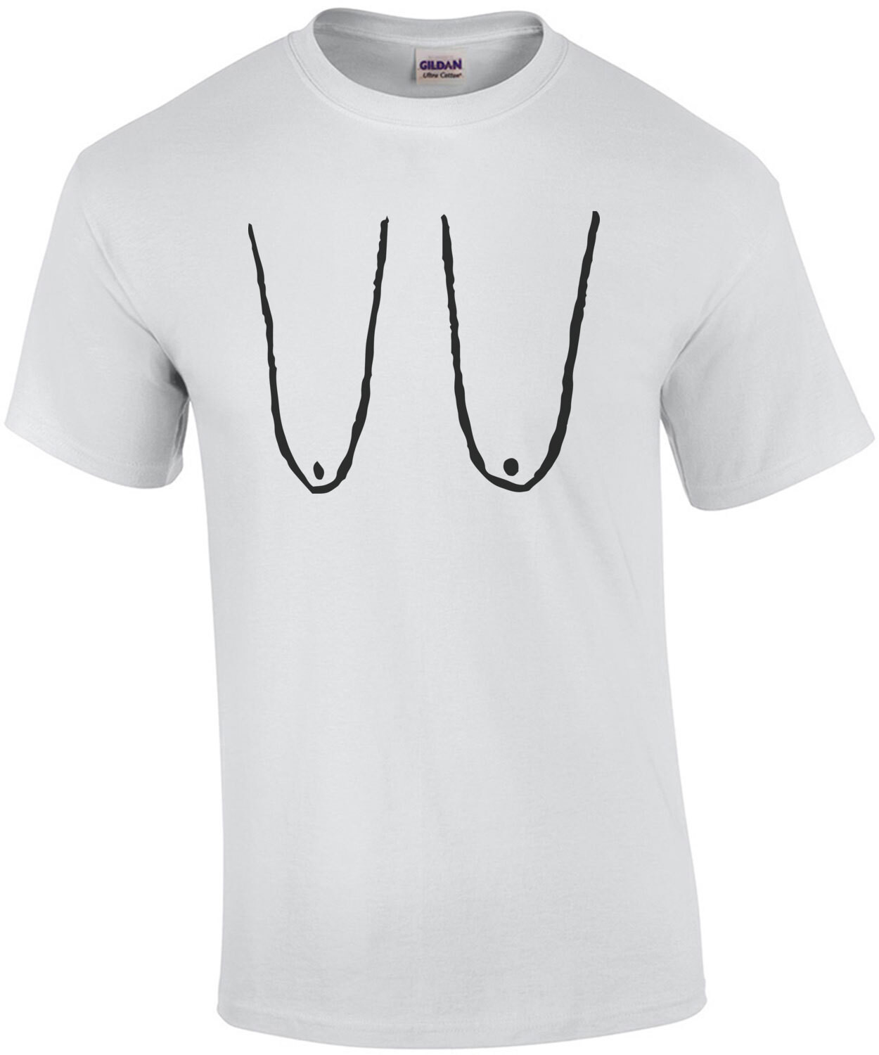 Saggy Boobs T-Shirt - Funny Old Lady Breasts T-Shirt