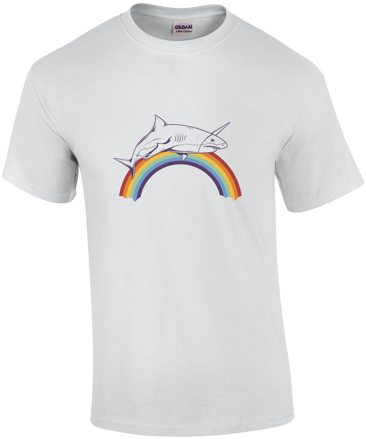 Shark Rainbow Graphic T-Shirt