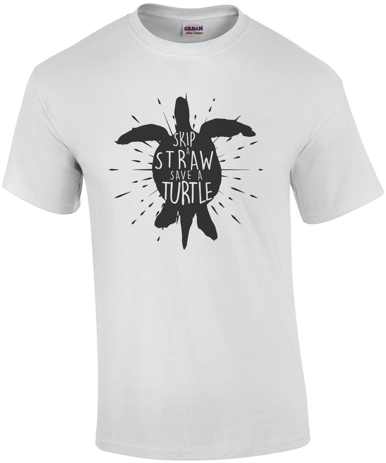 Skip a straw - Save a turtle - t-shirt
