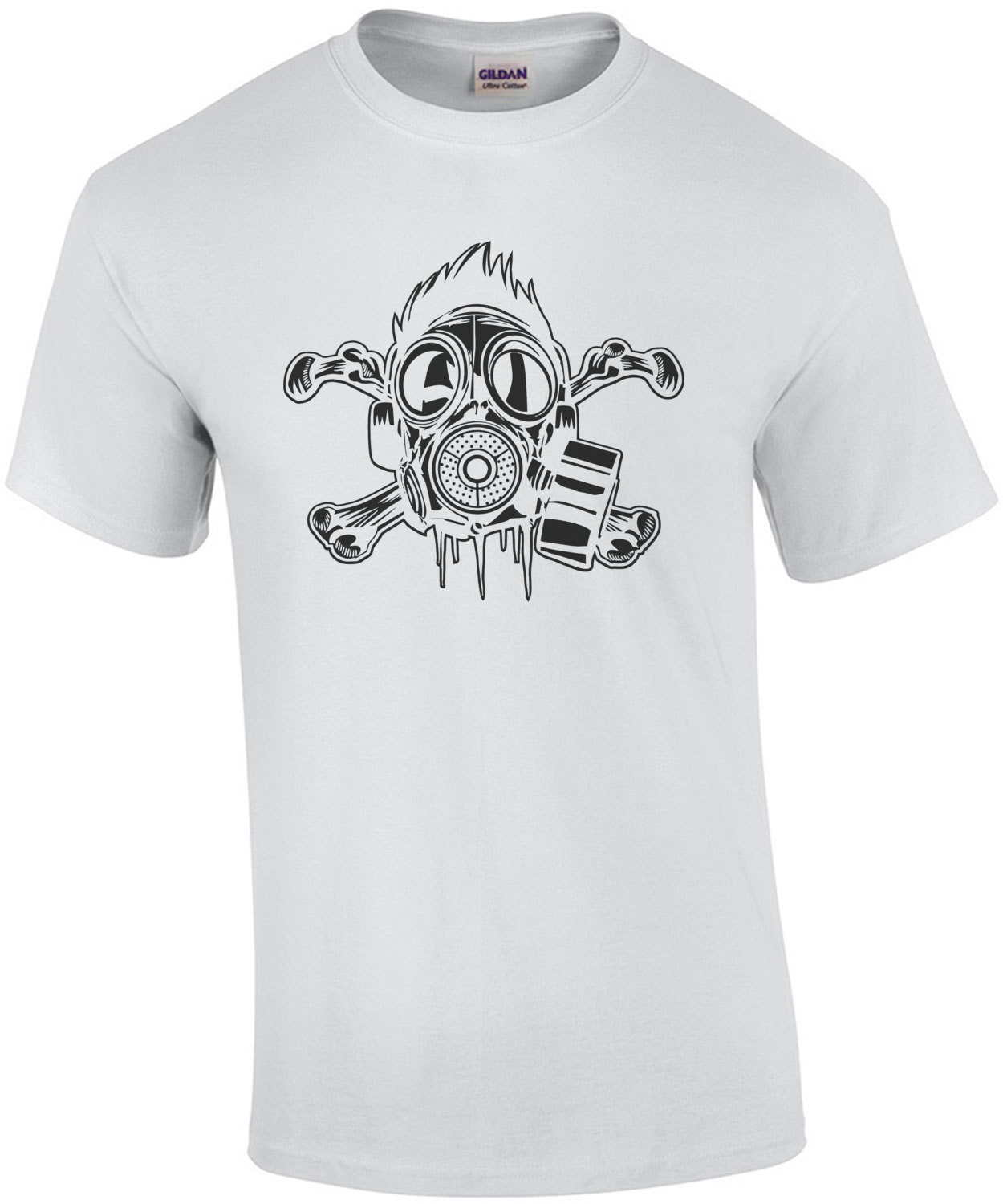 Skull And Crossbones Gas Mask Apocalyptic T-Shirt