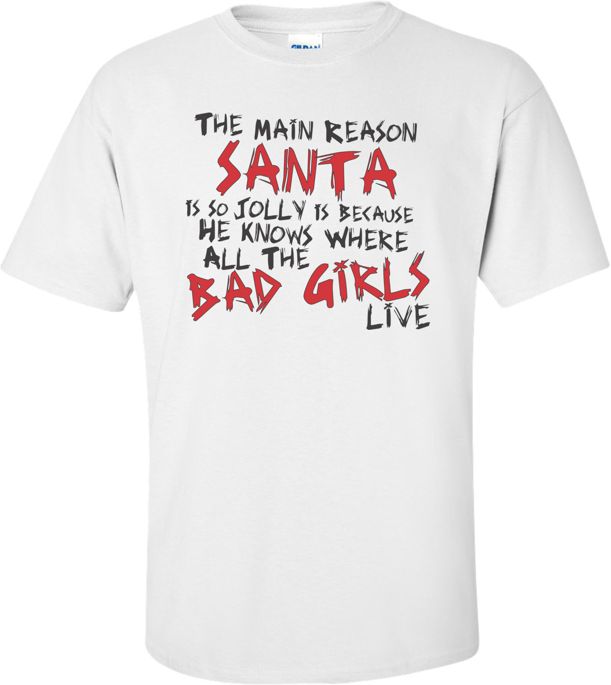 The Main Reason Santa Is So Jolly Is Because He Knows Where All The Bad Girls Live T-shirt 