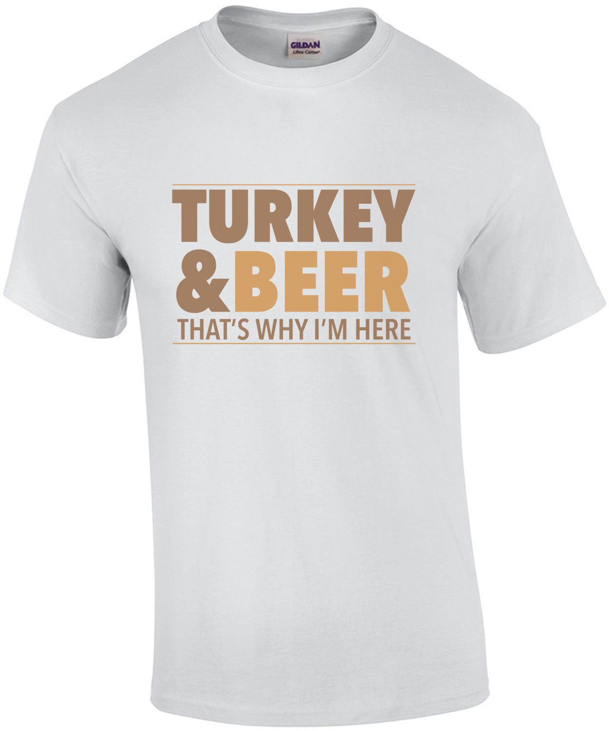 Turkey and beer - that's why im here - thanksgiving t-shirt